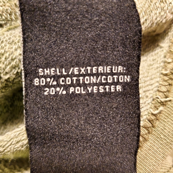 NWT 7 For All Mankind Ruffle Shoulder Crop Top Sweatshirt in Olive Green. M - Picture 4 of 8